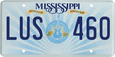 MS license plate LUS460