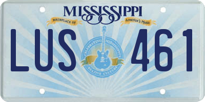 MS license plate LUS461
