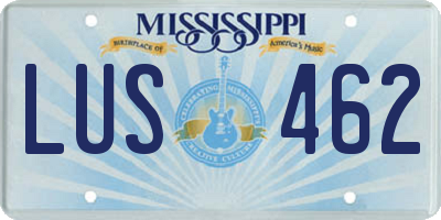 MS license plate LUS462