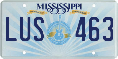 MS license plate LUS463