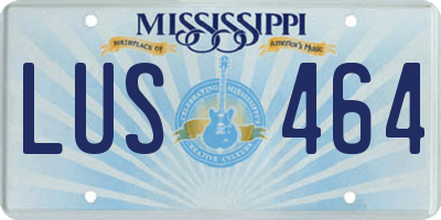MS license plate LUS464