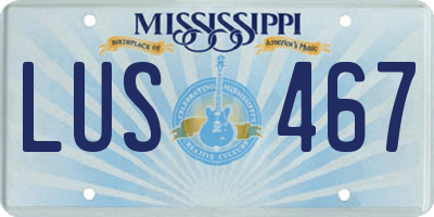 MS license plate LUS467