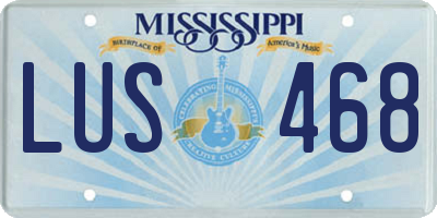 MS license plate LUS468