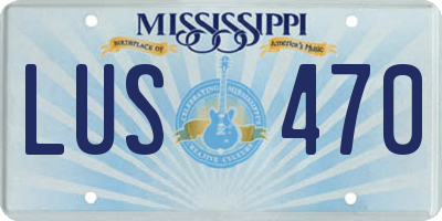 MS license plate LUS470