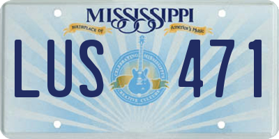 MS license plate LUS471
