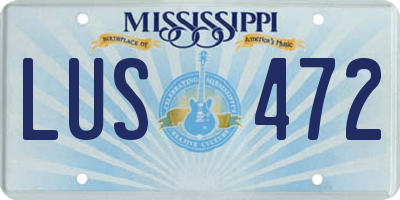 MS license plate LUS472