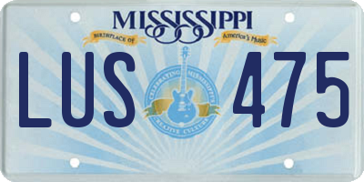 MS license plate LUS475
