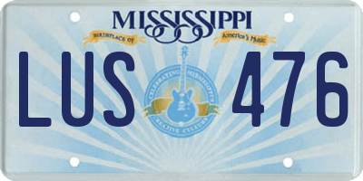MS license plate LUS476