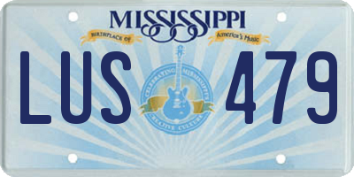 MS license plate LUS479