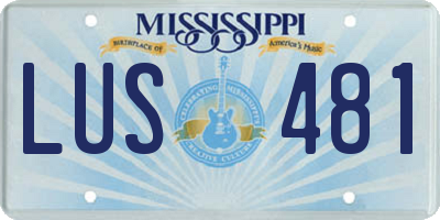 MS license plate LUS481