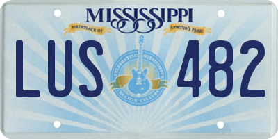 MS license plate LUS482