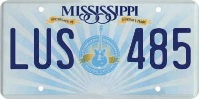 MS license plate LUS485