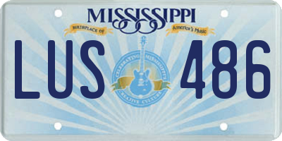 MS license plate LUS486