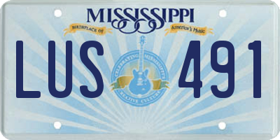 MS license plate LUS491
