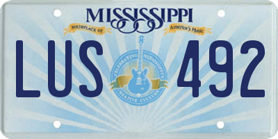 MS license plate LUS492