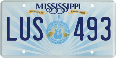 MS license plate LUS493