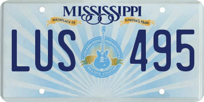 MS license plate LUS495