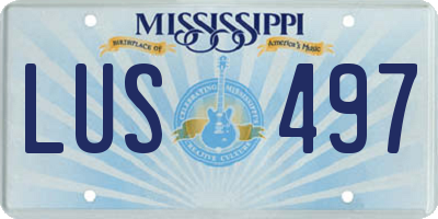 MS license plate LUS497