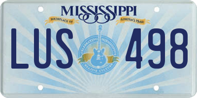 MS license plate LUS498