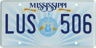MS license plate LUS506