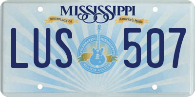 MS license plate LUS507
