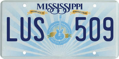 MS license plate LUS509