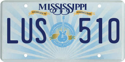 MS license plate LUS510
