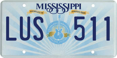 MS license plate LUS511