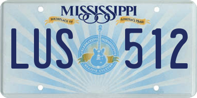 MS license plate LUS512