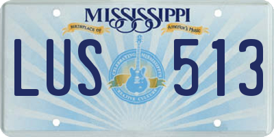 MS license plate LUS513