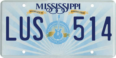 MS license plate LUS514