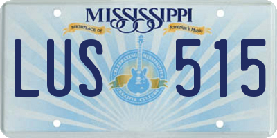 MS license plate LUS515