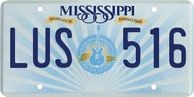 MS license plate LUS516