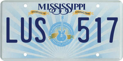 MS license plate LUS517