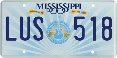 MS license plate LUS518