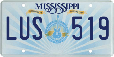 MS license plate LUS519
