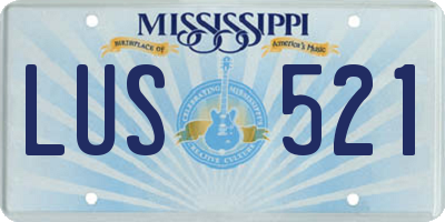 MS license plate LUS521