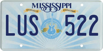 MS license plate LUS522