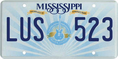 MS license plate LUS523