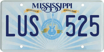 MS license plate LUS525
