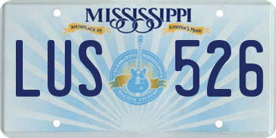 MS license plate LUS526