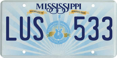 MS license plate LUS533