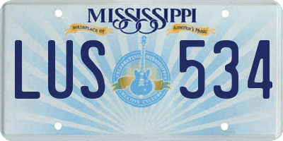 MS license plate LUS534