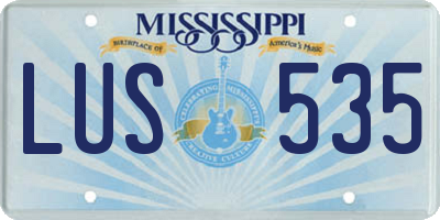 MS license plate LUS535