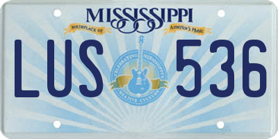MS license plate LUS536