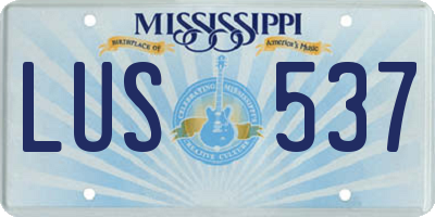 MS license plate LUS537