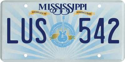 MS license plate LUS542