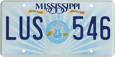 MS license plate LUS546