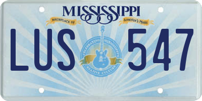 MS license plate LUS547