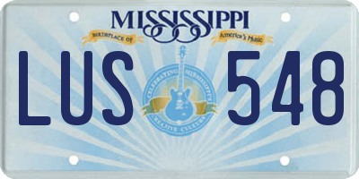 MS license plate LUS548